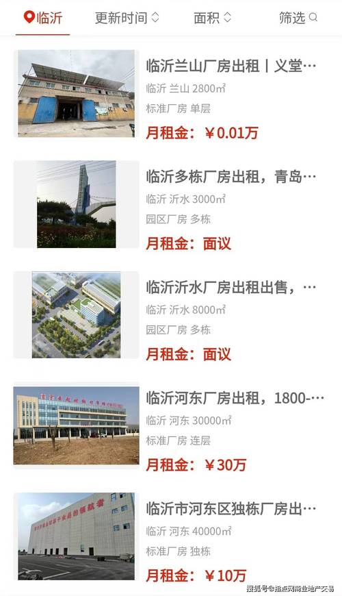 临沂独栋厂房出租信息丨2026819期